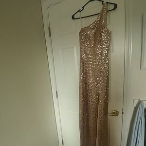 Gold sequened gown